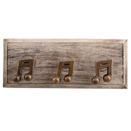 Music Symbol Iron Wooden Hooks